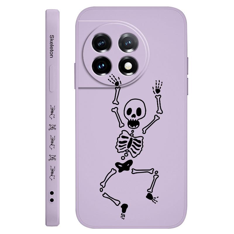 

Jumping Skull Phone Case For Oneplus 13 13R 12 12R 11 11R 10 10R 10T 9R 9RT 9 8T 8 7 7T Pro 5G Liquid Silicone Cover OnePlus 7T Pro світло-фіолетового кольору