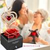 Soap Flower Rose Necklace for Silver Artificial Flower Pure Heart Shape Never Withering Dry Rose Creative Rose Gift Message Card Wedding Day White