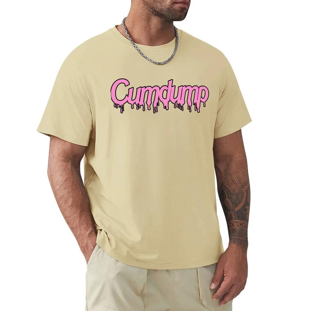 Streetwear Classic T Shirt Cumdump T-shirt Oversized Cute Tops Workout Shirts for Men Short Sleeves Pure Cotton Male Tops Tees