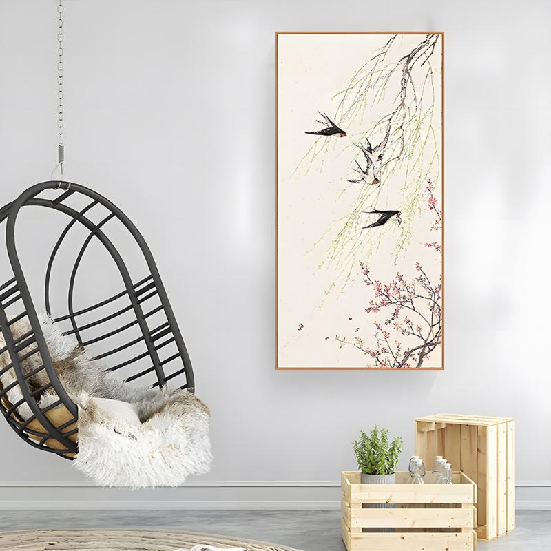 Chinesischen Stil Tinte Kunst Poster Vogel Blumen Wand Leinwand Malerei Hause Hängen Bilder Drucke Schlafzimmer Korridor Wohnzimmer Dekor