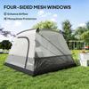 3-4 Person Camping Tent, Easy Set Up 3-4 Man Tent w/ Sewn-in Groundsheet, Waterproof Dome Tent w/ Mesh Windows, Grey