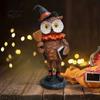 Decorative Resin Crafts Wooden Halloween Figurines, Pumpkin Scarecrow Wizard Owl Black Cat Tiered Tray Seasonal Accents Statue, Rustic Desktop
