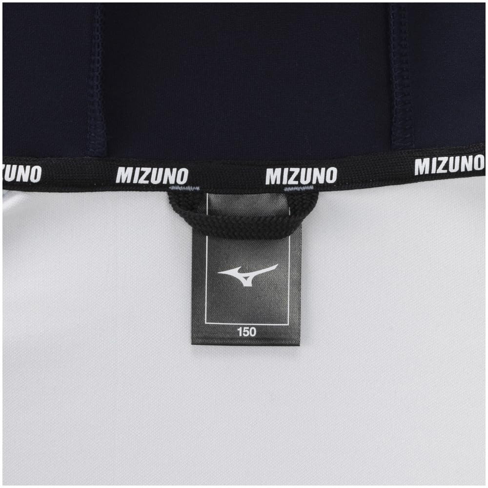Mizuno Stretch Sweat Training Size Deep Blue Size 160 Kids' Full-Zip Hoodie, Wear, 32JCA952, Navy/Pearl Heather,