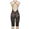 Women Lace Lingerie Jumpsuits Sleeveless Deep V-Neck Sheer Bodycon Back Cross Sleepwear