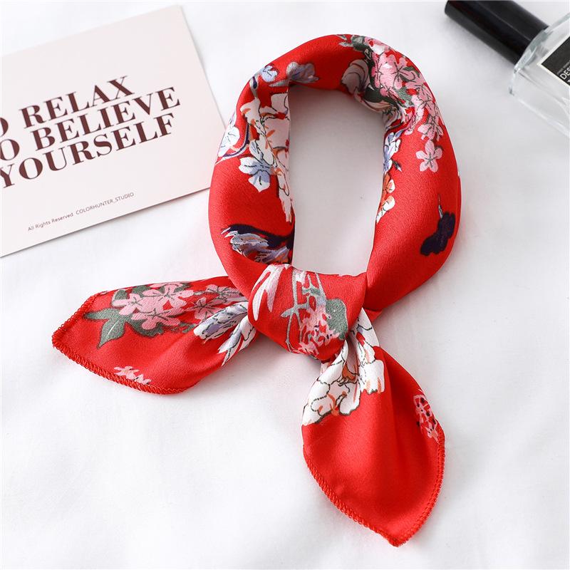 Small Silk Scarf Is Versatile, Small Square Scarf, Female Decorative Collar Scarf, Scarf, Headscarf, Hairband, Wrist Strap 50Cm