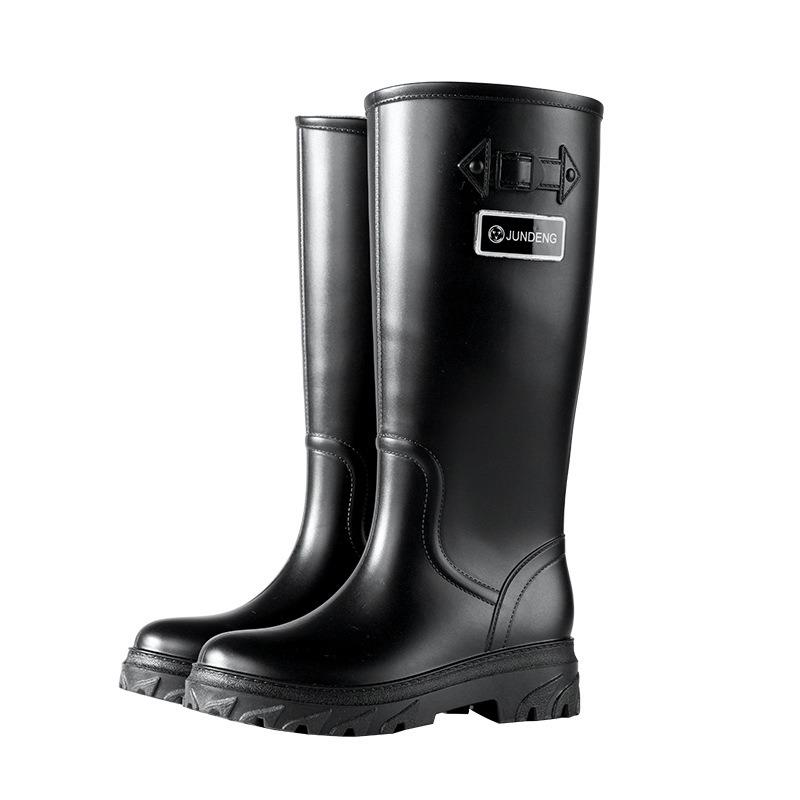 Fashion Women's Tall Water Shoes Long Rain Boots Adult Non-slip Warm Women's Water Boots Velvet Waterproof Glue Shoes