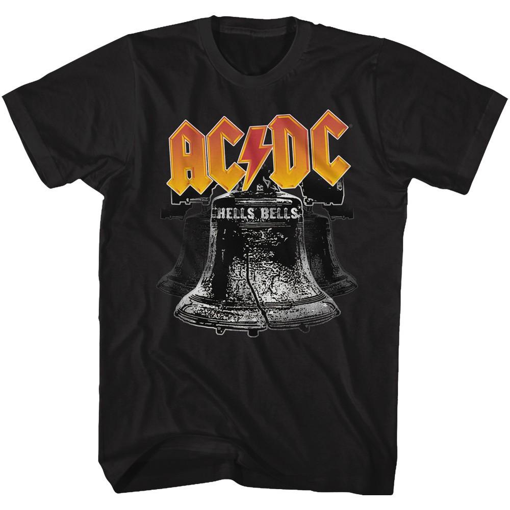 AC/DC T-Shirt Hell Bells Orange Logo Black Tee Unisex T-Shirt XXL