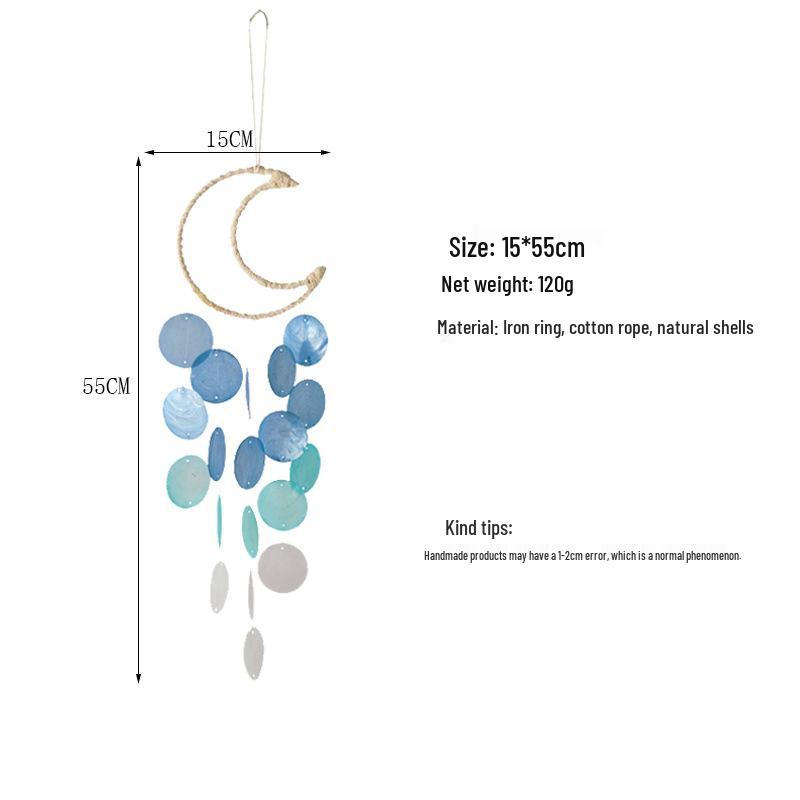Nordic Moon Shell Dream Catcher Wind Chime: Balcony & Room Wall Decor Ornament