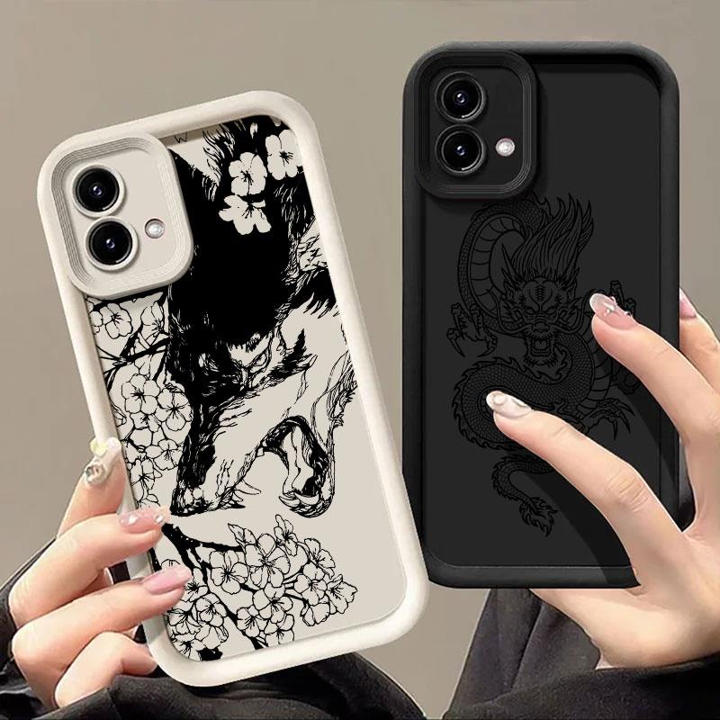 Fashion Fox Dragon Tiger Phone Case for Motorola Moto Edge 40 NEO 50 60 Fusion G05 G14 G24 G32 G35 G52 G53 G60 G75 G84 G85 Cover
