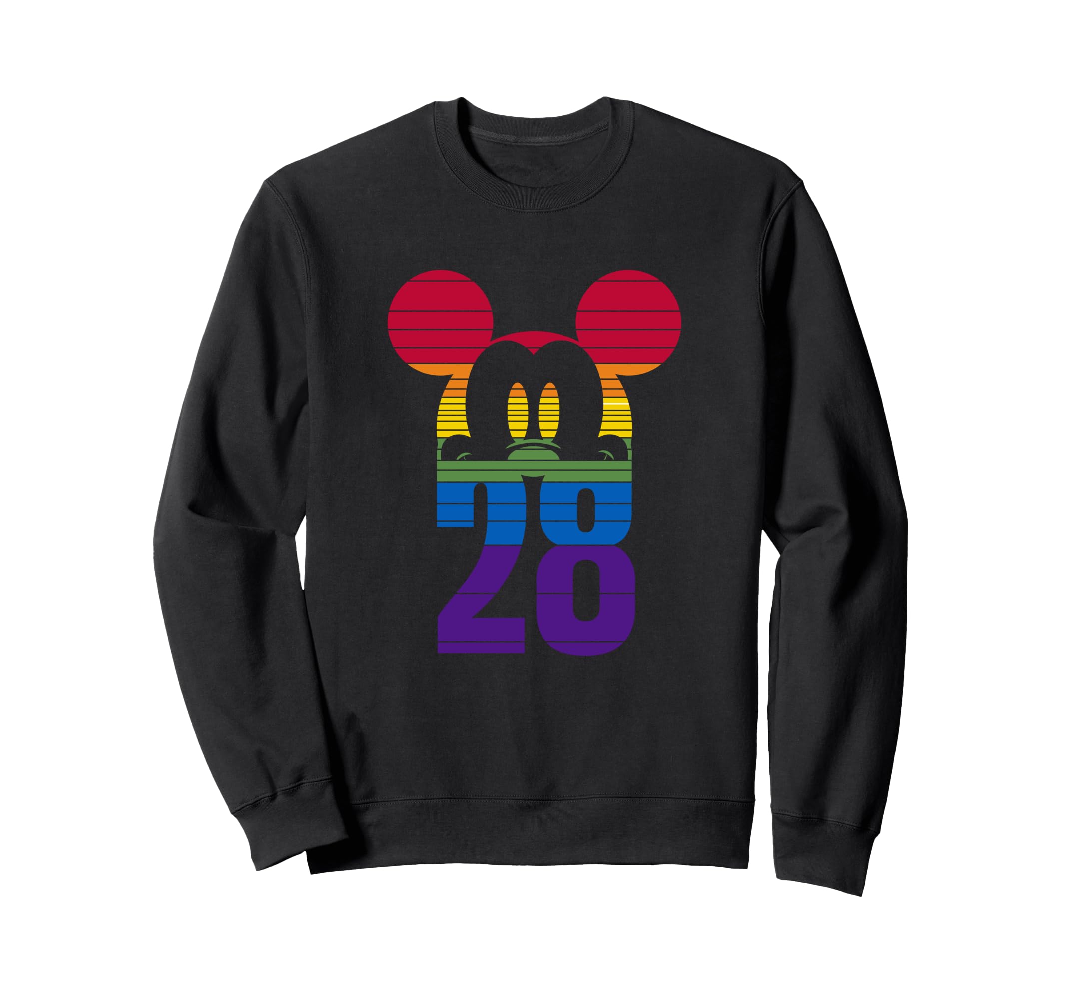 Disney Mickey and Friends 28 Mickey Face Rainbow Gradient Sweatshirt