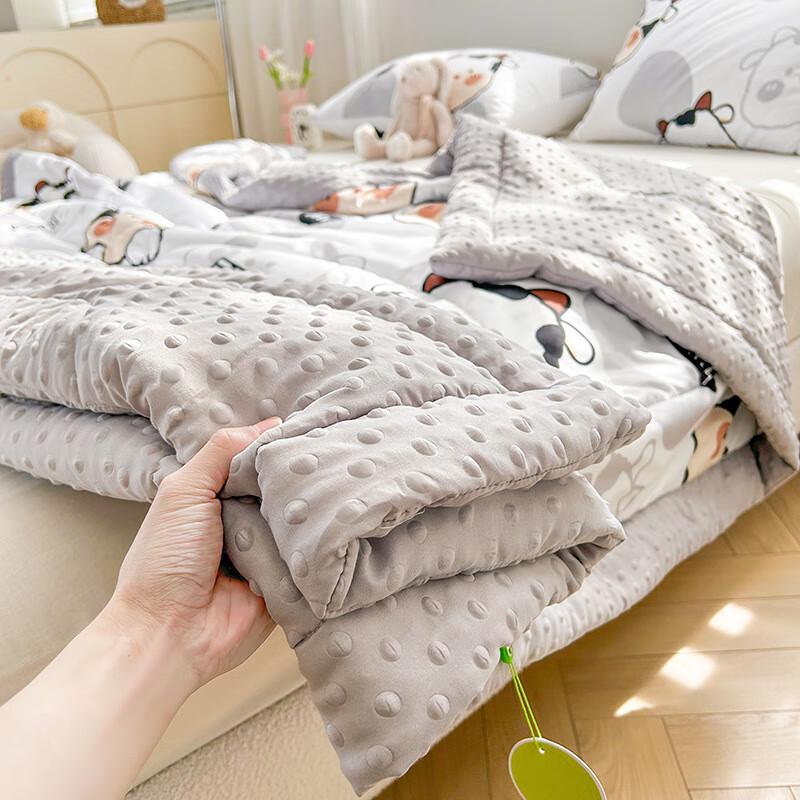 Двухслойное детское одеяло Zuoyouzhuo из муслина с точками минки