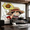 Tapestry ścienne z One Piece Monkey D Luffy Estetyczny wiszący na ścianę Koc z drukowanej tkaniny Dekoracyjne tapiserie do sypialni salonu Wystrój domu