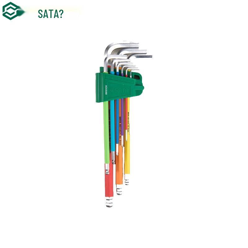 SATA 9-Piece Rainbow Series Extra-Long Ball-End Hex Key Set 9-Piece Set