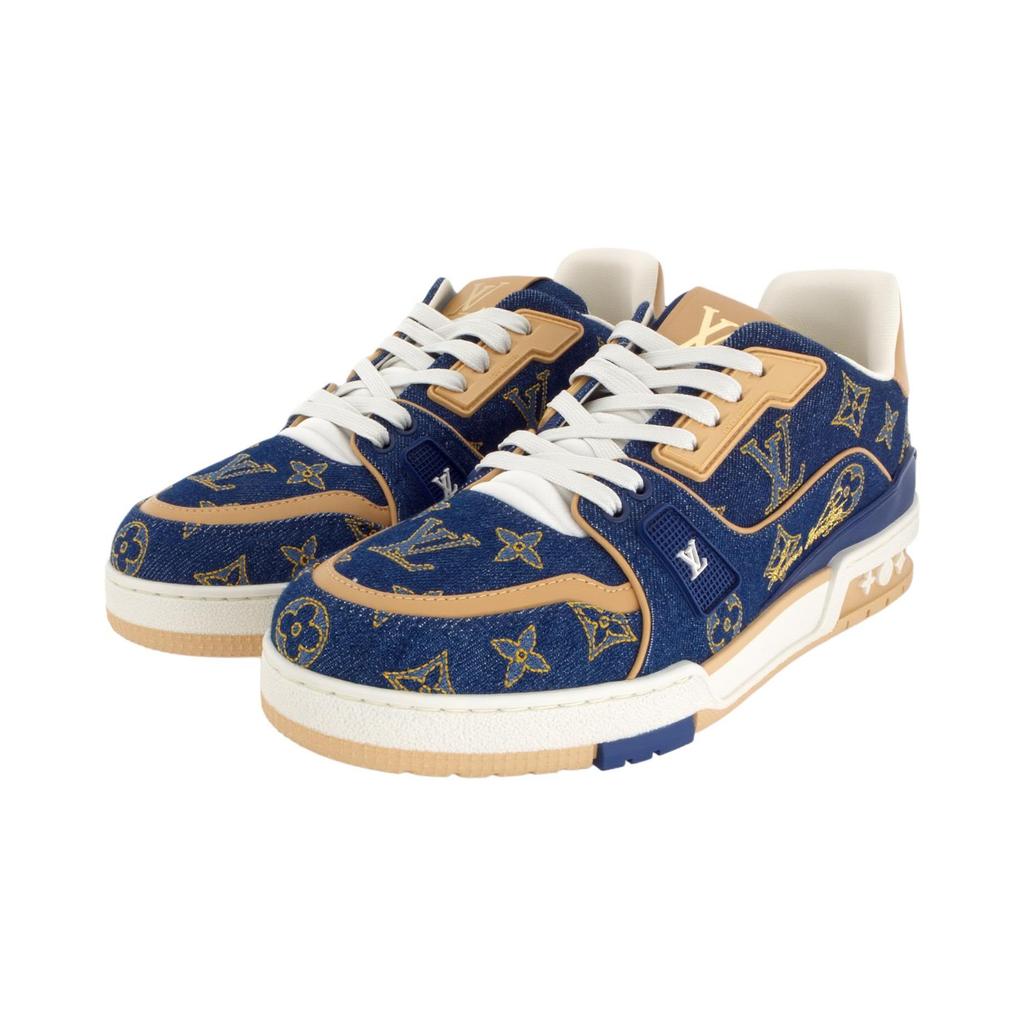 Louis Vuitton Trainer Low Top Skateboard Shoes Men's Sea Blue 1AJ360