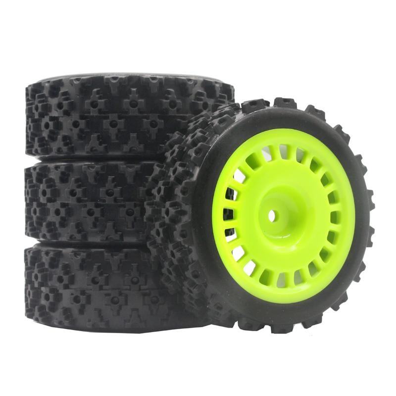 4pcs 70MM Rally Tires Rubber Tire Wheel Tyre for Tamiya XV01 XV02 TT01 TT02 PTG-2 1/10 RC Rally Racing Car Upgrade Parts