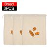 3/1Pcs Linen Bread Bags Large Capacity Drawstring Bread Storage Bags Washable Reusable Loaf Bags for Pastries Baguette Organizer