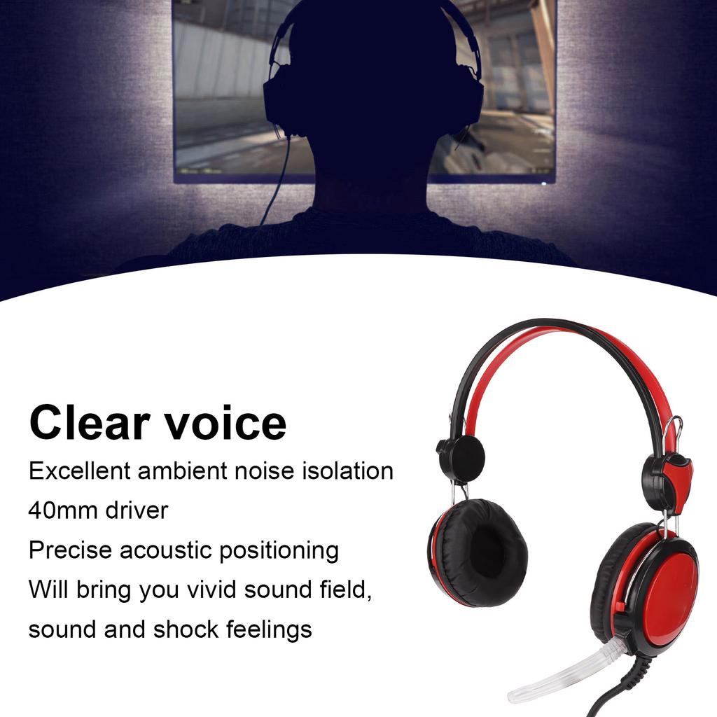 Gaming Headset Noise Cancelling Stereo Ergonomic Wired Computer Game Headphone with Microphone for PC