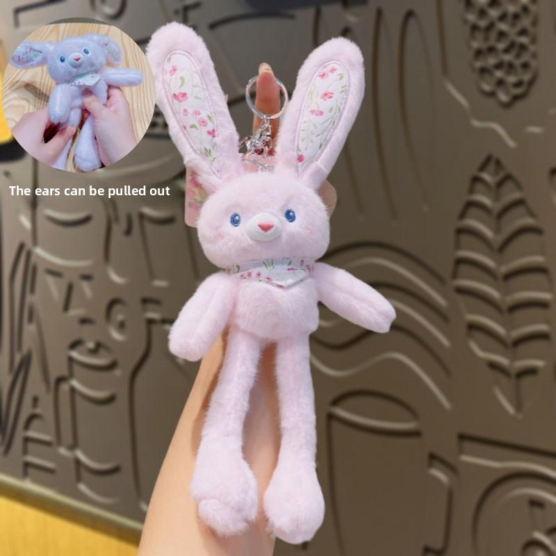 Pull-out Rabbit Plush Toys, Cute Little Rabbit Dolls, Cartoon Keychain Dolls, Birthday Gifts