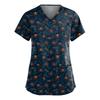 Tuta da donna alla moda con scollo a V, manica corta, con tasche, top stampati per Halloween, abbigliamento