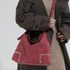Vintage Faux Suede Women Shoulder Bags Large Capacity Rivet Female Handbag Casual Big Totes Lady Crossbody Bag Ladies Hand Bags