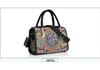 Ethnic Embroidered Drum-Shape Tote & Crossbody Canvas Bag