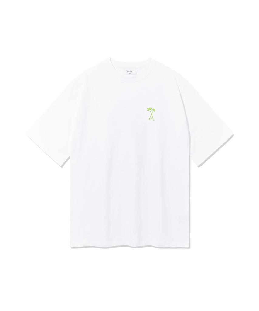 Bajal Palm Tree Logo Short Sleeve T-Shirt White/Green