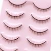 Yousheng 5 Pairs False Eyelash 3D Effect Extension Short Handmade Stems Makeup Natural Thick Soft Lashes for Girl