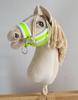 Hobby Paard A3 neon groen verstelbaar paardenhalster met witte vacht