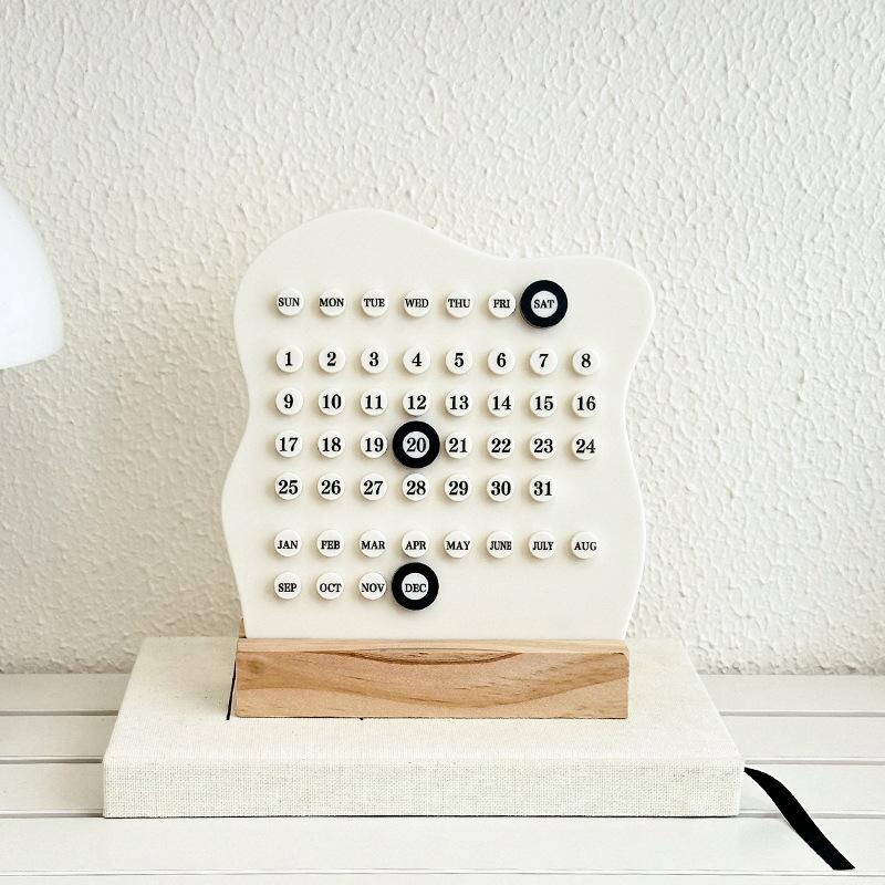 1 st trä evighetskalender Montessori-kalender Söt skrivbordskalender Justerbar vecka månad datumvisning Kalender Hemmakontor Skrivbord