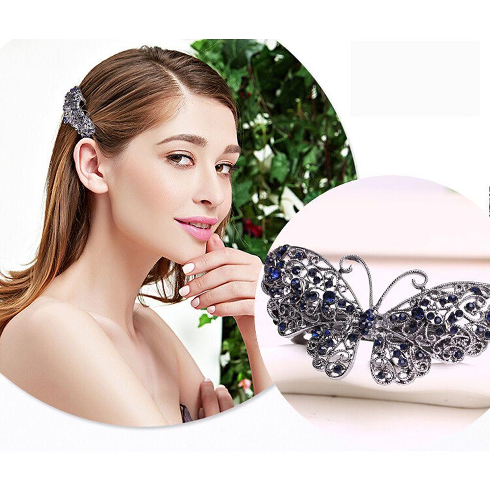 Fashion Women Metal Rhinestone Flowers Hairpin Butterfly Hair Clip Bow Knot Barrette