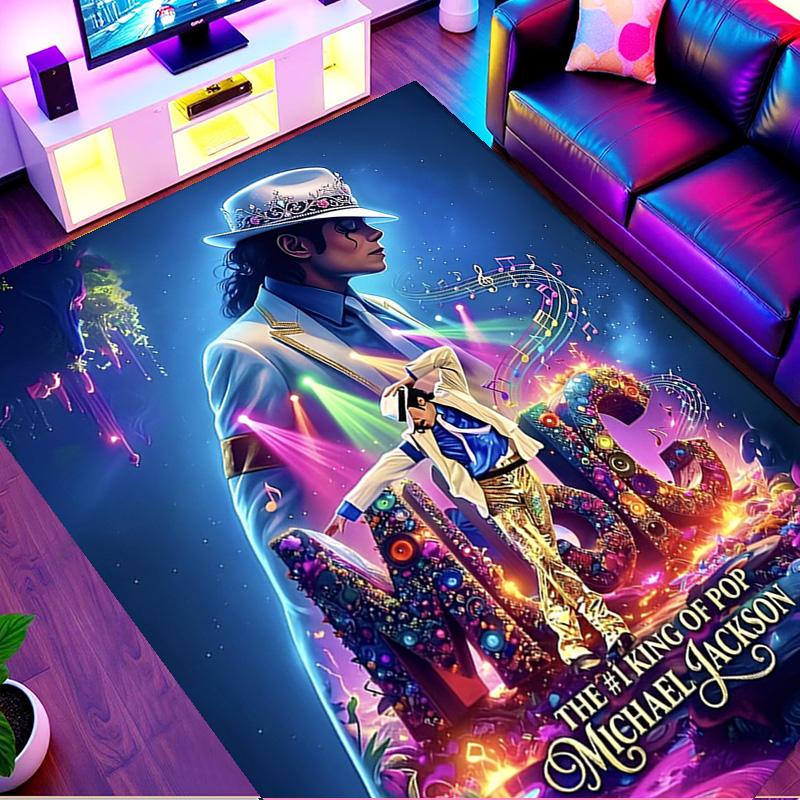 Michael Jackson Print Rug, Washable Floor Carpet, For Entryway Dorm Laundry Room Office Study, Home Decor Birthday Christmas Gift