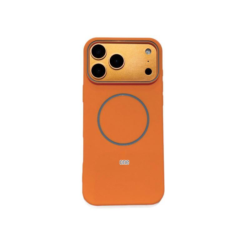Magnetic Thin Ring Case for iPhone 16 Pro Max - Faux Leather Texture Color Block for iPhones 14/15/17
