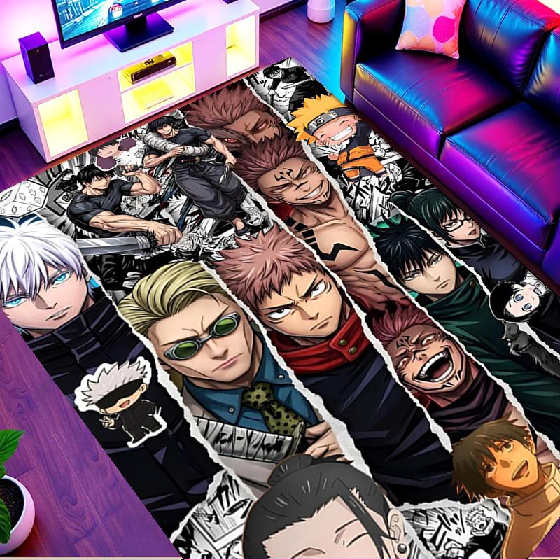 Jujutsu Kaisen Print Rug, Washable Floor Carpet, For Entryway Dorm Laundry Room Office Study, Home Decor Birthday Christmas Gift