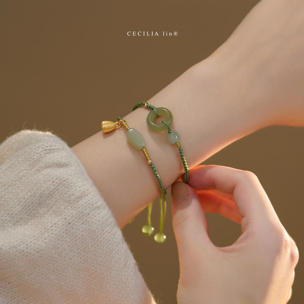 Empfohlener Schmuck: Hotan-Jaspis Friedensschnallen-Armband, Vintage-Armband Geschenk, Neues nationales Trend-Jaspisarmband für Damen