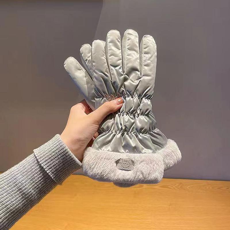 Padded Gloves Women Winter Thickened Warm Breathable Cycling Mountaineering Skiing Outdoor Sports Windproof Gloves