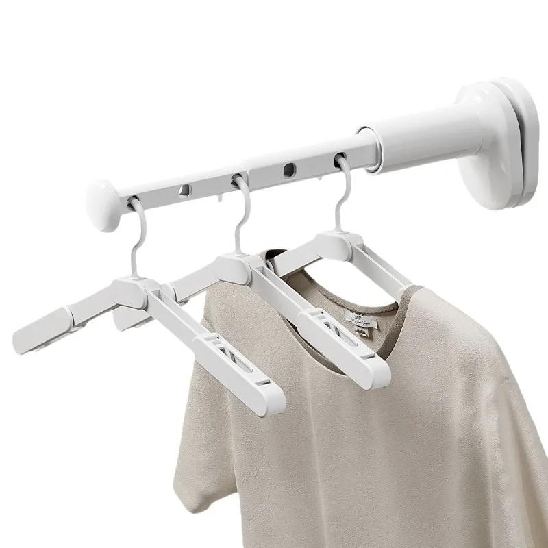No Drill Travel Telescopic Clothes Rack Portable Travel and Business Trip Hotel Indoor Folding Clothes Rack