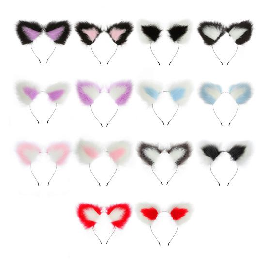 Plush Cat Ear Headband Durable Metal Hairband Versatile Design Hair Hoop Cosplay Props Hair Accessory