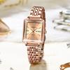 CRRJU Women Watches Creative Steel Dress Bracelet Wristwatches Ladies Square Waterproof Female Watch