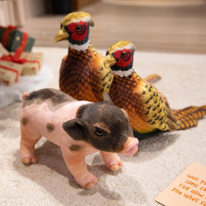 Cute Plush Toy Pearl Chicken Simulated Pearl Chicken Chickens and Piglets Stuffed Animal Ideal For Kid Birthday Christmas Gift Idea Decoration