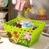 Holiday Gift Bag Features a Colorful Rooster Versatiled Storage Basket for Eggs and Candy for Parties Decoration