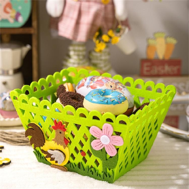 Holiday Gift Bag Features a Colorful Rooster Versatiled Storage Basket for Eggs and Candy for Parties Decoration