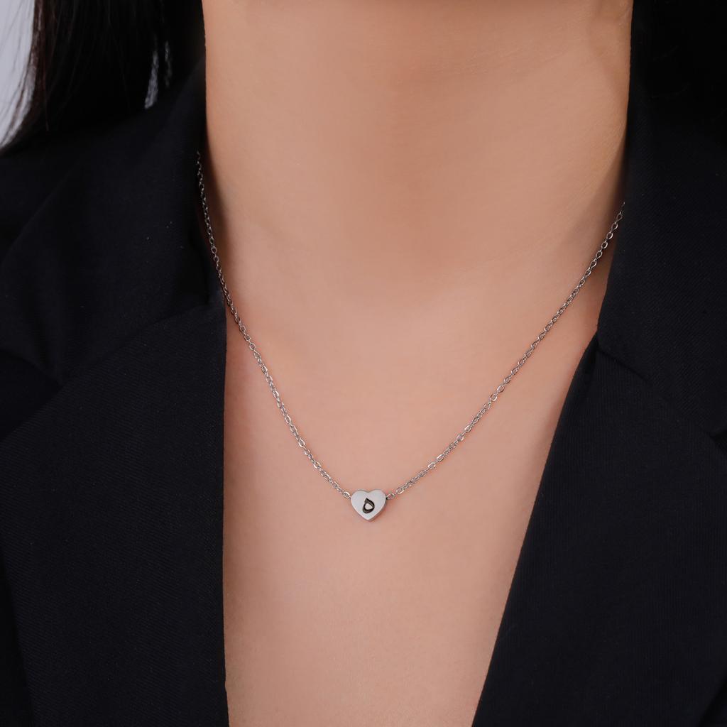 Cazador Arabic Letter Mini Heart Necklace for Women Stainless Steel Arab Alphabet Pendant Choker Chain Necklaces Jewelry 2026