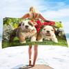 Asciugamani da Spiaggia e da Bagno con Fantasia Bulldog Francese, Grandi Dimensioni, Asciugamano da Viaggio, Piscina e Uso Interno, per Adulti e Bambini, Super Assorbenti