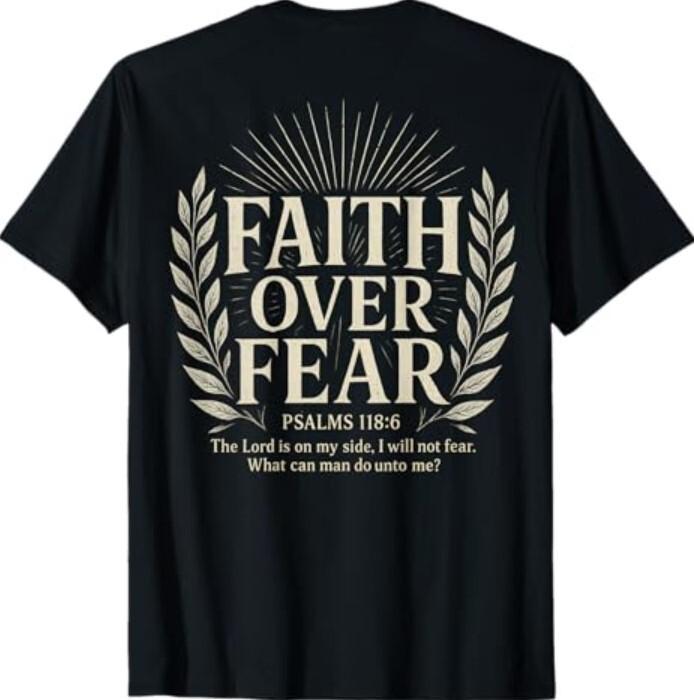 Faith Over Fear Christian T-Shirt S разноцветный
