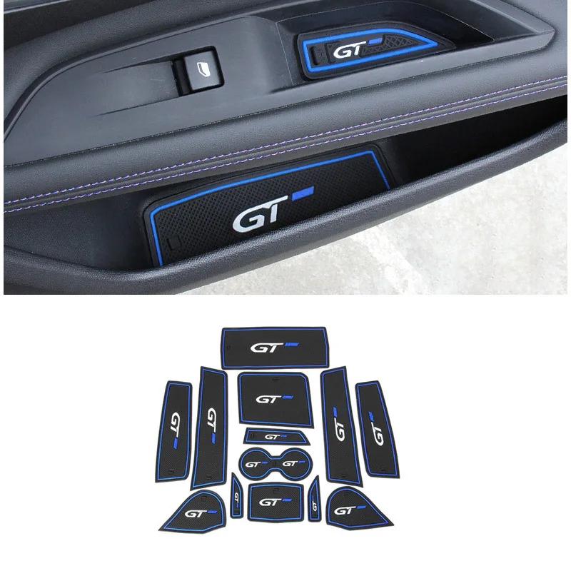 Silica Door Groove Pad Cup Mats Non-Slip Mat For Peugeot 3008 5008 GT 2016 2017 2018      Car Accessories
