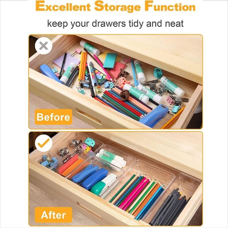 Delicate Bathroom Vanities Tray Organizers Functional Clear Organization Drawers Versatile Storage Solution for Home Use