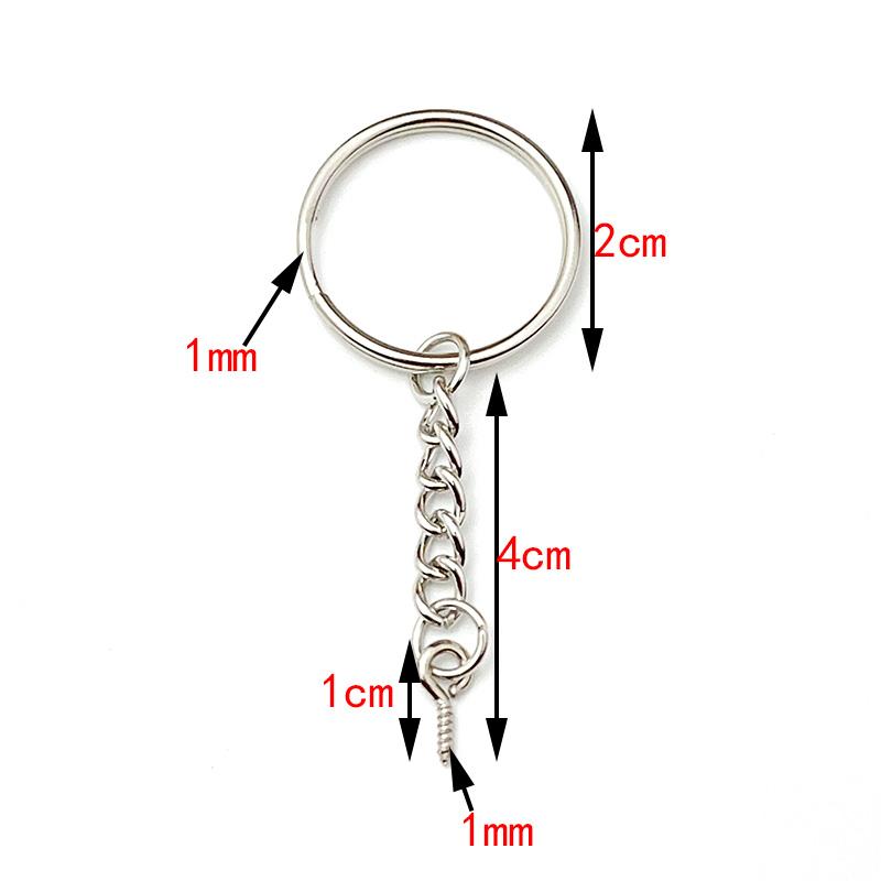 20-100Pcs 20-25mm Metal Screw Pin Key Ring Key Chain Round Wire Open Circle DIY Jewelry Toy Pendant Making Accessories