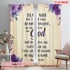 2pcs 2D Flat Printing Scene Curtain Fear Not I Am God Fabric Without Electricity Festive Curtains Perfect for Wall Art Party
