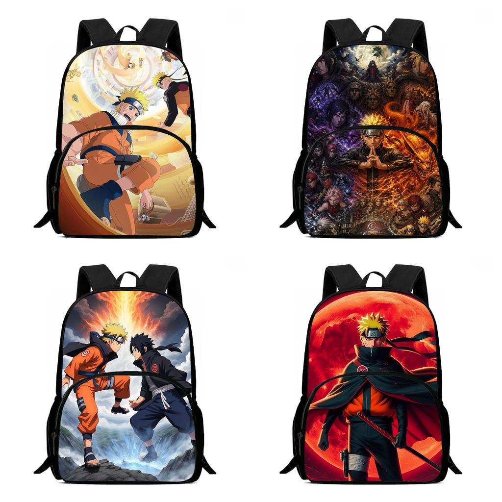 NARUTO Cartoon Anime Kids Backpack,With Adjustable Shoulder Strap & Front Pocket,Lightweight & Durable,for Boys & Girls Age 6-10
