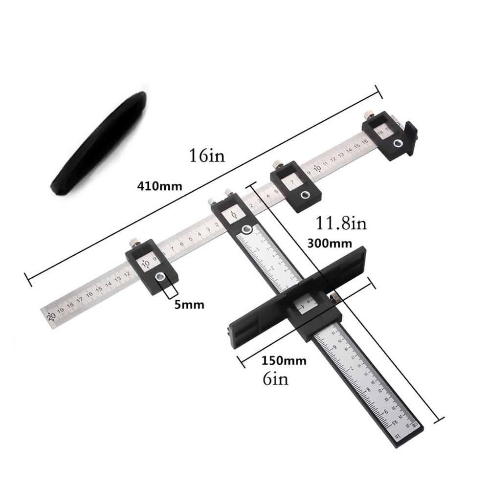Punch Locator Tool,Adjustable drill Template Guide Tool, Drilling Holes for Installation of Doors Drawer Handles Knobs Pull